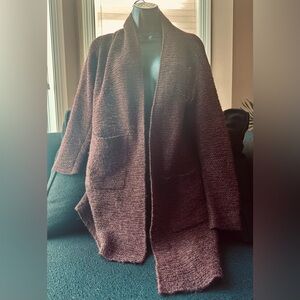 Eileen Fisher 100% baby alpaca open front cardigan